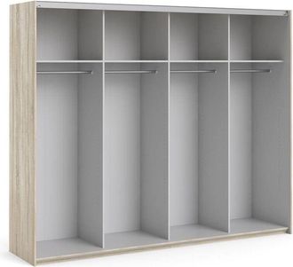 Dmora Armario Grande Alienor, Armario Dormitorio 4 Estantes, 59x200h Cm Roble Marr&oacute;n