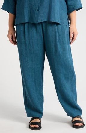 Eileen Fisher Pleated Organic Linen Lantern Pants in Harbor at Nordstrom Rack, Size 2X