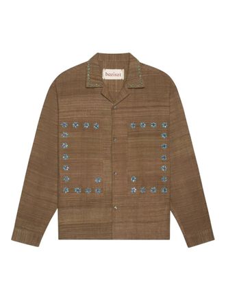 Baziszt Nouac floral-embellished shirt - Brown
