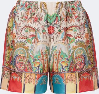 Etro Paisley silk satin shorts