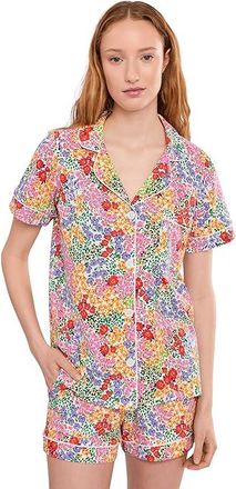 Bedhead Pajamas Short Sleeve Shorty Cotton Knit Pajama Set Womens Pajama Sets Spring Fields : LG (US 12-14), Cotton/Elastane/Jersey