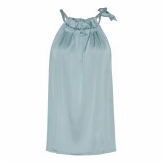 Karmamia Womens Ruffle Tie Top In Sky