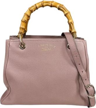Gucci Pre-owned Vintage Bamboo Schoudertas - Dames - Vintage Handtas - Roze - ONE Size - Bamboe - Vintage