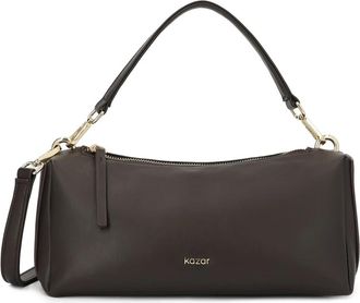 Kazar Minimalistische donkerbruine leren tas - Dames - Handtassen - Bruin - ONE Size - Leer - Tassen