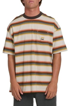 Billabong Baxter Oversize Stripe Pocket T-Shirt in Oatmeal at Nordstrom, Size X-Large