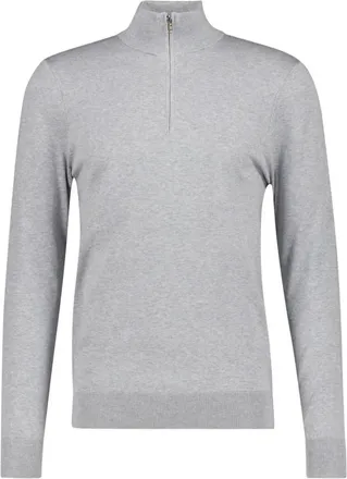 Profuomo Truien & Vesten, Heren, Grijs, S, Katoen, Luxe Regular Fit Pullover met Rits