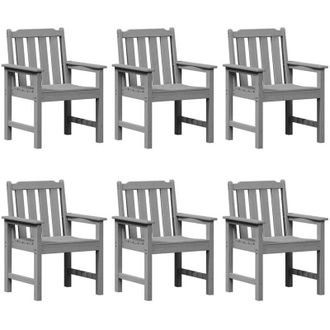 vidaXL Silla De Comedor De Jard&iacute;n. 6 Pcs Gris Claro 65.5 X 55.5 X 88cm Vidaxl