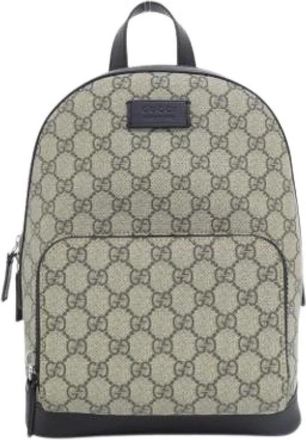 Gucci Pre-owned Backpacks, female, Beige, Size: ONE SIZE Pre-owned Vintage GG Supreme Canvas Backpack