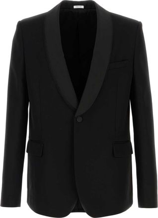 Alexander McQueen Alexander Mcqueen Mens Black Wool Blazer - Size EU 50 (Mens)