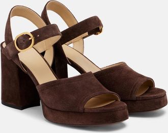 Valentino Garavani Fawcette VLogo suede platform sandals