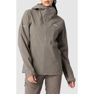 Outdoor Research Stratoburst Packable Rain Jacket in Gravel at Nordstrom, Size Xx-Large Regular