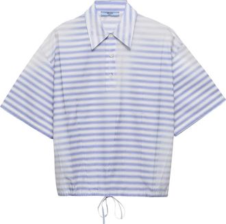 Prada Polo in popeline a righe - Blu