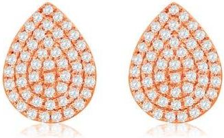 Suzy Levian Pavé Diamond Teardrop Stud Earrings in Rose at Nordstrom Rack