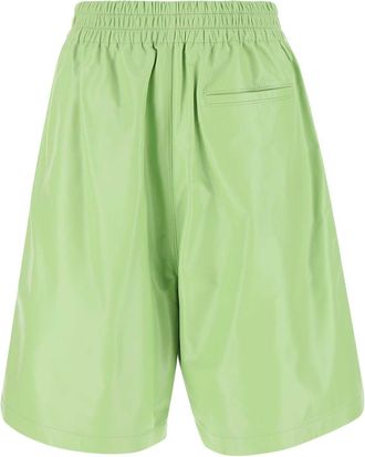 Bottega Veneta Womens Pastel Green Leather Shorts 3516 Exterior: Lamb