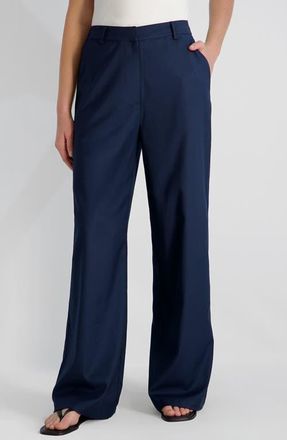 French Connection Wide Leg Twill Pants in Marine at Nordstrom, Size X-Small