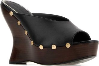 Magda Butrym Womens Black Nappa Leather Wedges Sandali Sandal