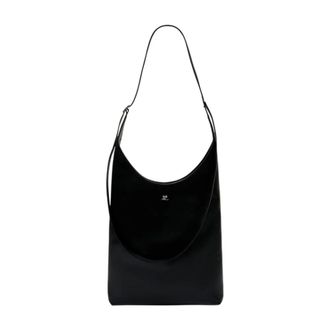 Courr&egrave;ges Large Melt Leather Tote Bag - female - Courr&egrave;ges - Shoulder Bags - Black - ONE SIZE - Bags
