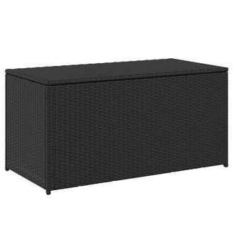 Berkfield Home Garden Storage Box Poly Rattan 100x50x50 cm Black | Size: 100 x 50 x 50 cm
