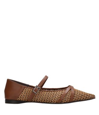 Max Mara Flat Shoes Leder braun