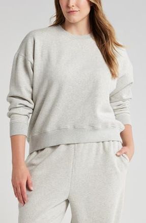 Zella Cloud Fleece Sweatshirt in Grey Light Heather at Nordstrom Rack, Size 2X