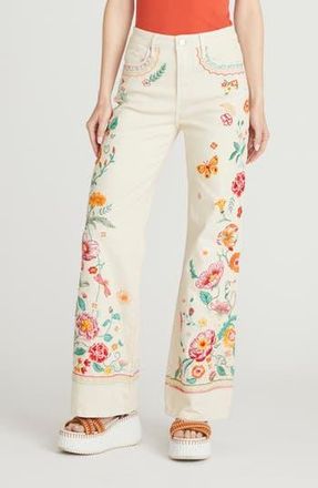 Free People Charlee Wide Leg Jeans in Cream at Nordstrom Rack, Size 32