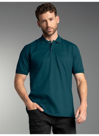 Trigema Poloshirt TRIGEMA TRIGEMA Poloshirt DELUXE Piqu&eacute;, Herren, Gr. XXL, blau (saphir), 100% Baumwolle, Basic, Shirts Poloshirt