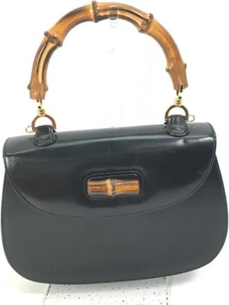 Gucci Pre-owned Leather gucci-bags - Dames - Vintage Handtas - Zwart - ONE Size - Vintage