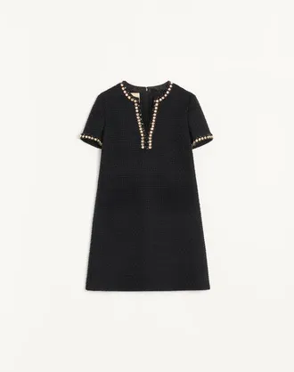 Valentino Embroidered Canestrello Tweed Short Dress Wo