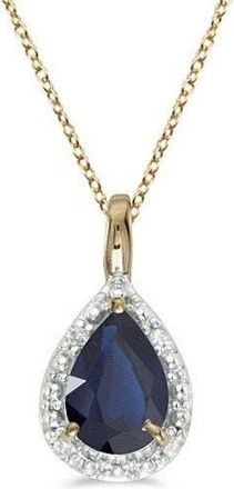 Allurez Pear Shaped Pendant Necklace in 0.85Ct, Sapphire, Yellow Gold at Nordstrom, Size 18