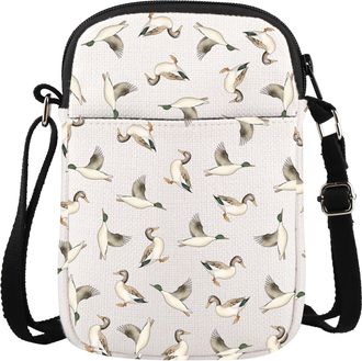 Generic PYOUL Mallard Flying Duck Crossbody Bag Hunting Shoulder Bag Bird Lovers Gift Duck Lovers Gift (Flying Duck CB EU)