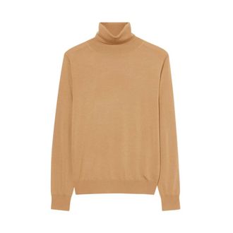 Brooks Brothers Merino Wool Turtleneck - female - Brooks Brothers - Turtlenecks - Brown - M - Knitwear