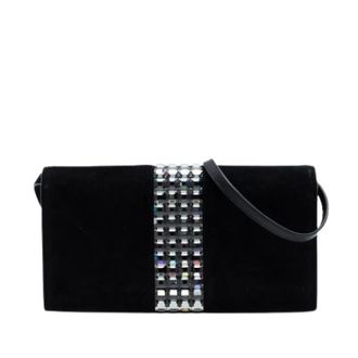 Gucci Pre-owned Su&egrave;de Schoudertas - Dames - Pre-owned - Zwart - Maat: ONE Size Su&egrave;de