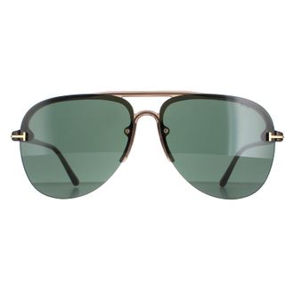 Tom Ford Terry 02 FT1004 45N glanzende lichtbruin groene zonnebril