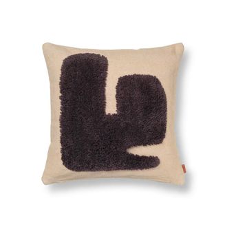 Ferm Living Lay Kissen 50 x 50 cm, sand / dunkelbraun