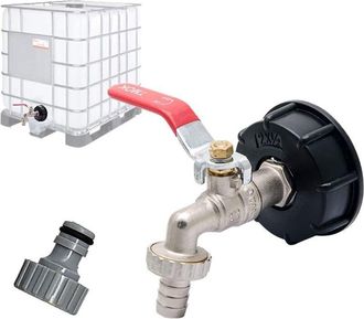 OEM Raccordo Per Rubinetto S60x6 Ibc In Ottone Cromato, Con Connessione Per Tubo Flessibile Da 1/2 (13 Mm), Adattatore Per Serbatoio Di Scarico, Per Rubin