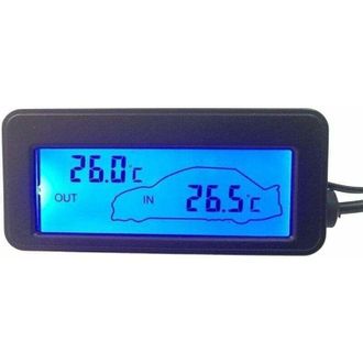 OEM Term&oacute;metro Digital Para Coche De 12 V Para Interiores Y Exteriores, Con Retroiluminaci&oacute;n Y Pantalla Lcd Mini - Crezuo