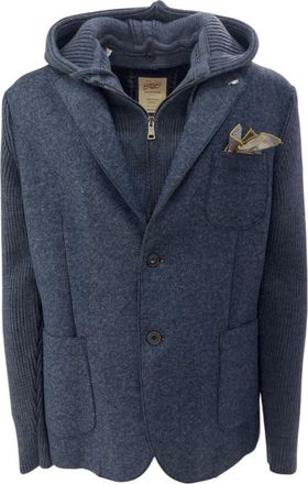 Bob Giacca Monopetto Manica Maglieria - - Jackets - Uomo - Blu - L