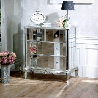 Melody Maison Mirrored Chest Of Drawers - Tiffany Range