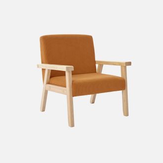 Sweeek Sill&oacute;n Infantil Escandinavo De Pana Y Madera De Caucho
