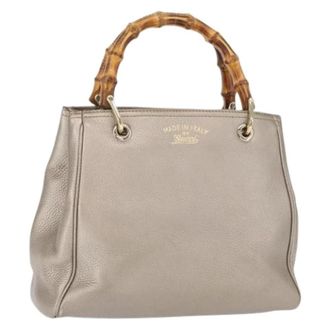 Gucci Pre-owned Vintage Handtas - Dames - Pre-owned - Grijs - Maat: ONE Size Leer