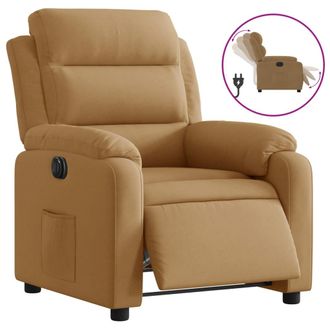 vidaXL Sill&oacute;n Reclinable El&eacute;ctrico De Terciopelo Marr&oacute;n Vidaxl