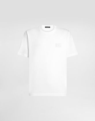 Dolce & Gabbana Cotton T-shirt With Branded Tag - Man T-shirts And Polos Multi-colored 50