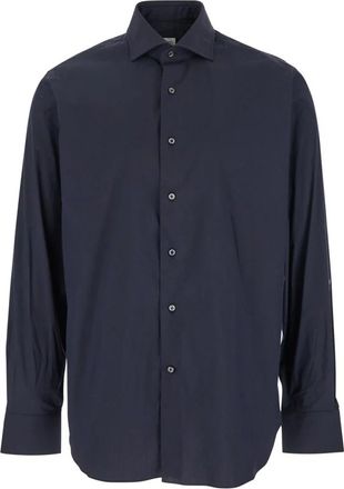 Alessandro Gherardi Stretch Katoenen Overhemd - Heren - Casual Overhemden - Blauw - XL - Katoen - Overhemden