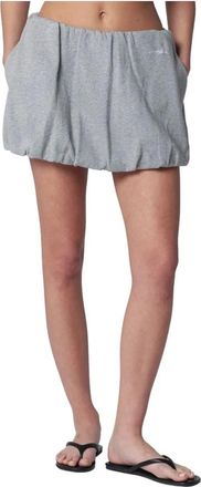 Dunst Rokken, Dames, Grijs, S, Leer, Mini Volumed Rok