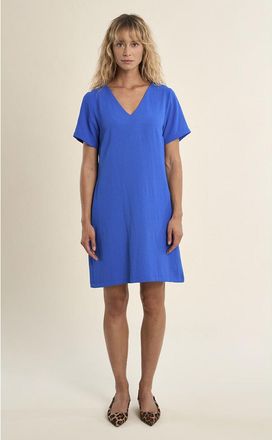 Molly Bracken Korte jurk met korte mouwen en V-hals