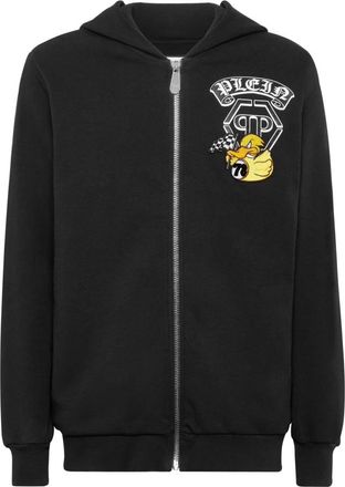 Philipp Plein Sweatjacket Gothic Duck - Heren - Vesten met rits - Zwart - 2XL - Katoen - Hoodies & sweatvesten