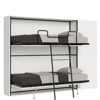 Itamoby Litera abatible horizontal con colchones effecto madeira fresno blanco