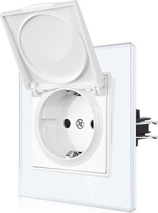 OEM Enchufe Individual Con Tapa - Enchufe Schuko Con Garras - Enchufe Empotrado Est&aacute;ndar Ue - Blanco