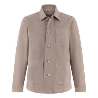 Boggi Milano Jassen, Heren, Beige, 2Xl, Katoen, Work Shirt Jacket