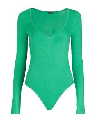 8 by YOOX VISCOSE L/SLEEVE V-NECK BRIEF BODYSUIT